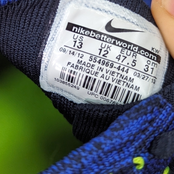 Nike Shoes Mens 13 Lunar Flyknit Chukka Blue Black Mid Obsidian 554969-444 main image 8